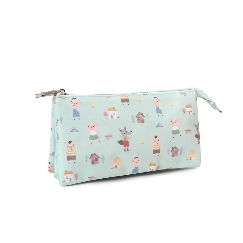 Estuche con 3 Compartimentos Los tres cerditos Personalizable