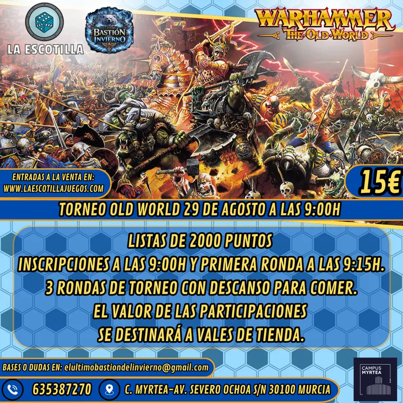 [EVENTO] Torneo Warhammer Old World - 29 de Agosto a las 9