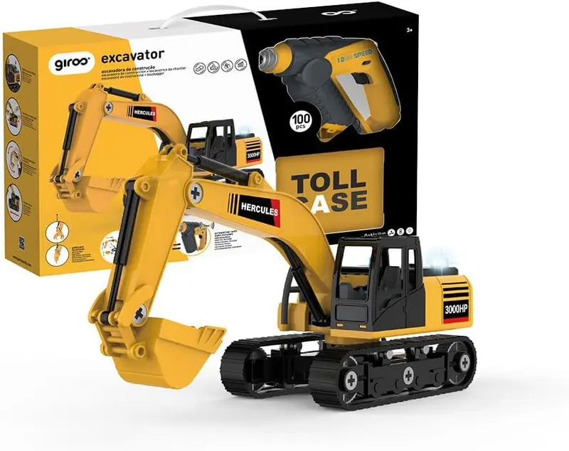 Excavadora para Construir DIY Giros 100 pzas. – Luces y Sonidos +3 años