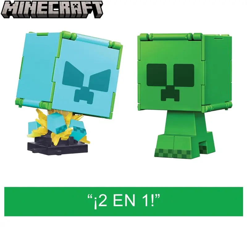 Figura Creeper Minecraft intercambiable 2 en 1