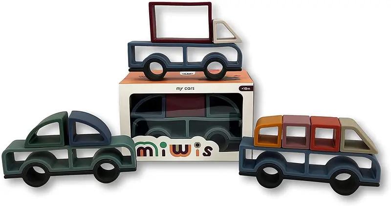 Figuras Apilables de Silicona Set de Coches - Miwis