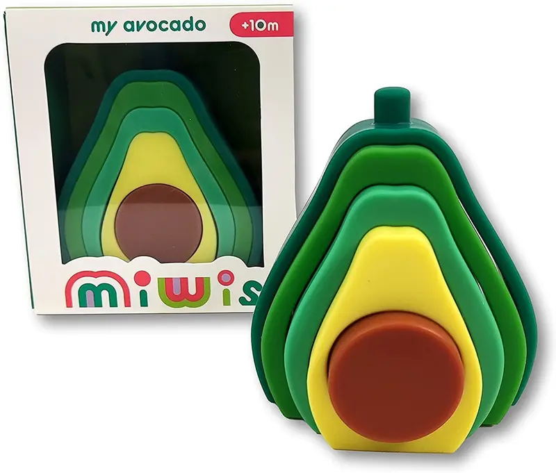 Figuras Apilables Silicona Aguacate Miwis | Juguete Bebé Montessori