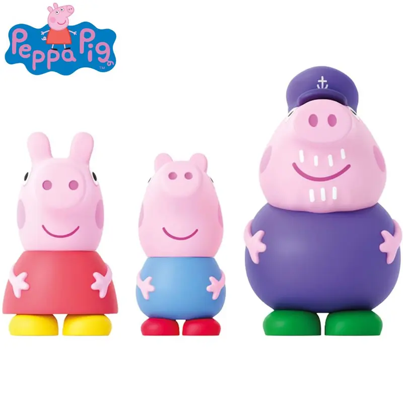 Figuras baño Peppa Pig con George y abuelo