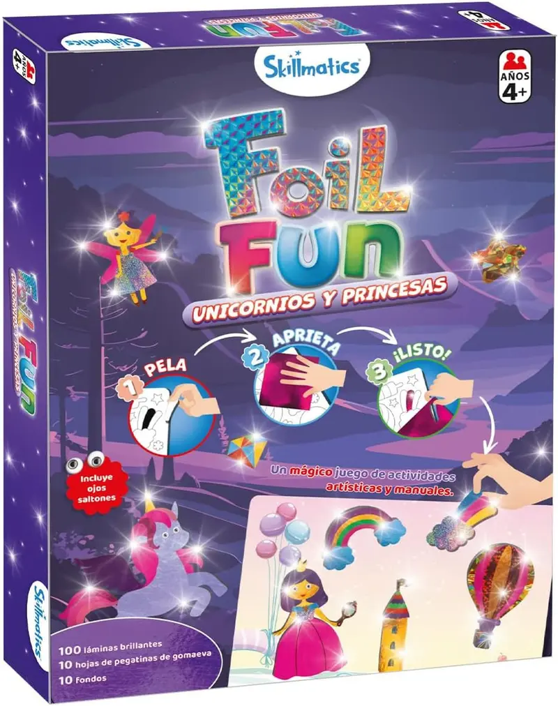 Foil Fun Unicornios y Princesas - Kit de Manualidades con Papel Metalico - Ludilo