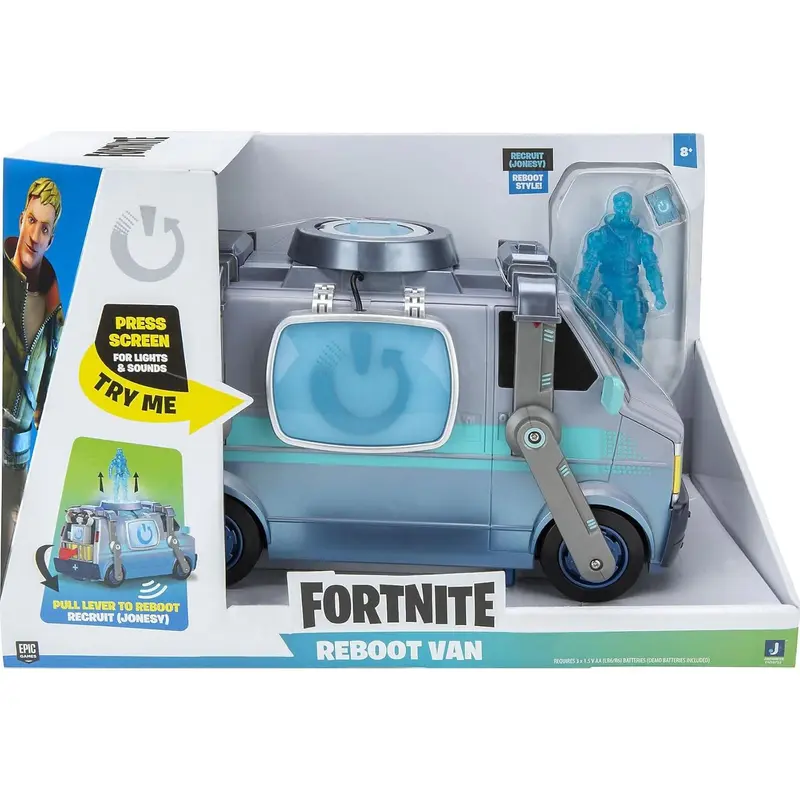 Fortnite Vehículo Reboot Van | Coche de Juguete con Luces, Sonidos y Figura Coleccionable