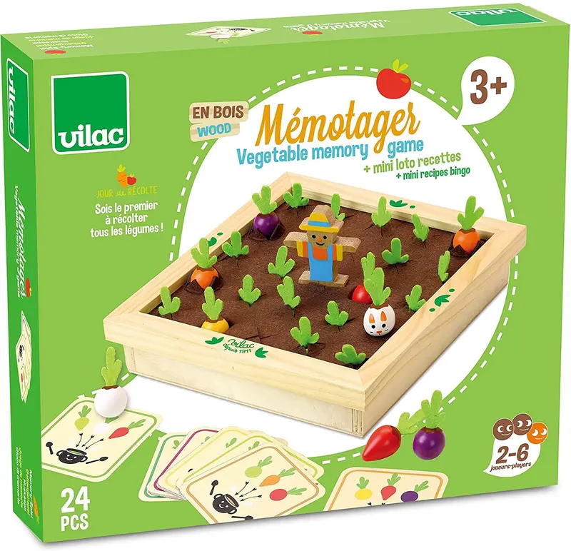 Garden Memory Vegetales Vilac | Juego de Memoria y Recetas | +3 Años