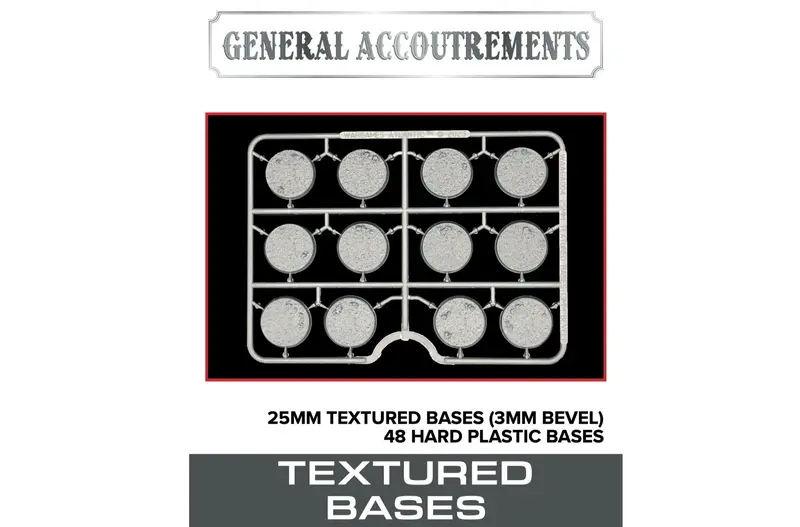 General Accoutrements - 25mm Textured Bases (3mm Bevel) 48 Peanas