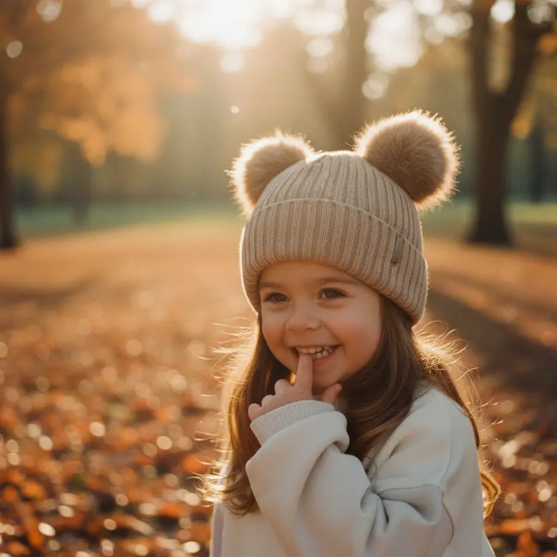 Gorro canalé Beige con dos borlas - Cóndor