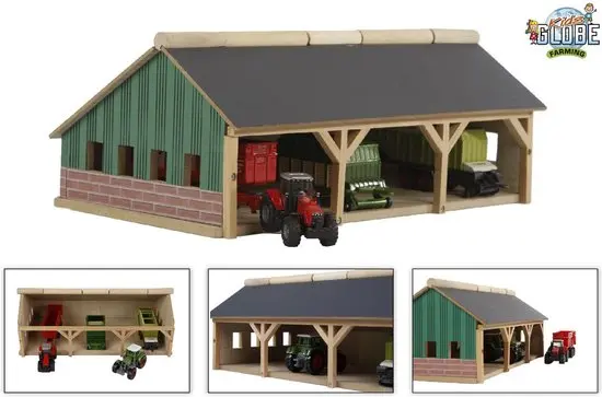 Hangar en Madera Maquinaria 1/32 - Kids Globe 43001230