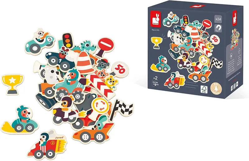 Imanes de coches de carreras 24 piezas - Janod J09641