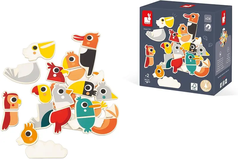 Imanes Mix and Match de aves 24 piezas - Janod J09643