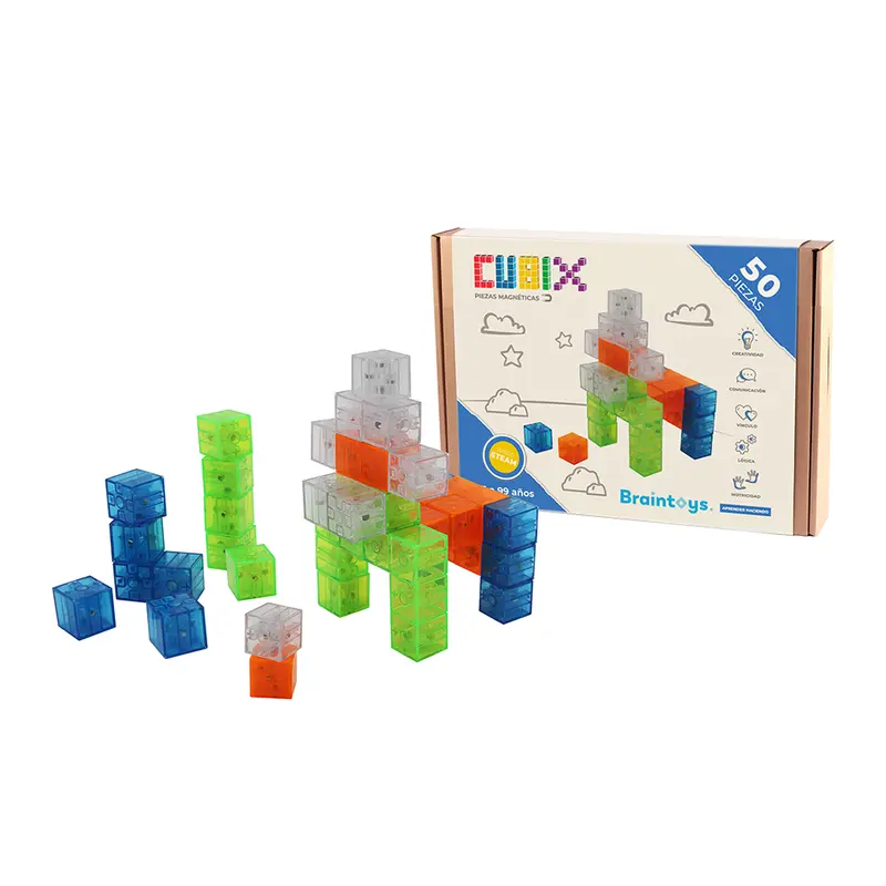 Imanix Juego de construcción CUBIX 50 piezas magnéticas - Braintoys 350155
