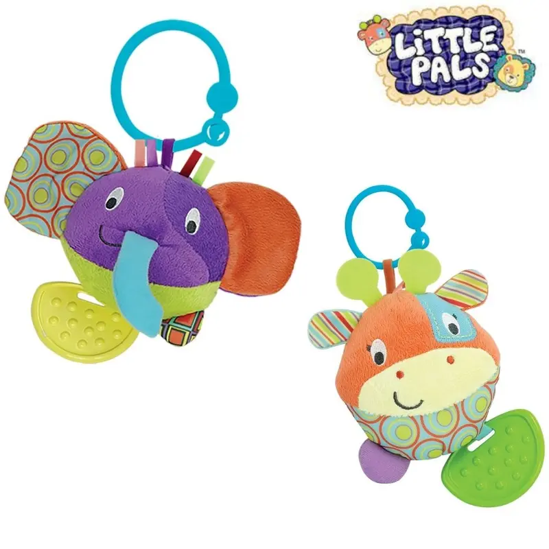 JIRAFA/ELEFANTE SONAJERO MORDEDOR LITTLE PALS 25 CM.