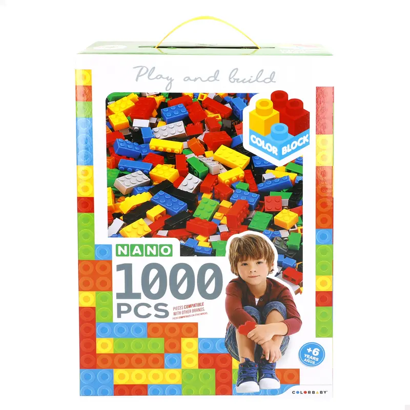 Juego bloques de construcción 1.000 piezas Nano Color Block