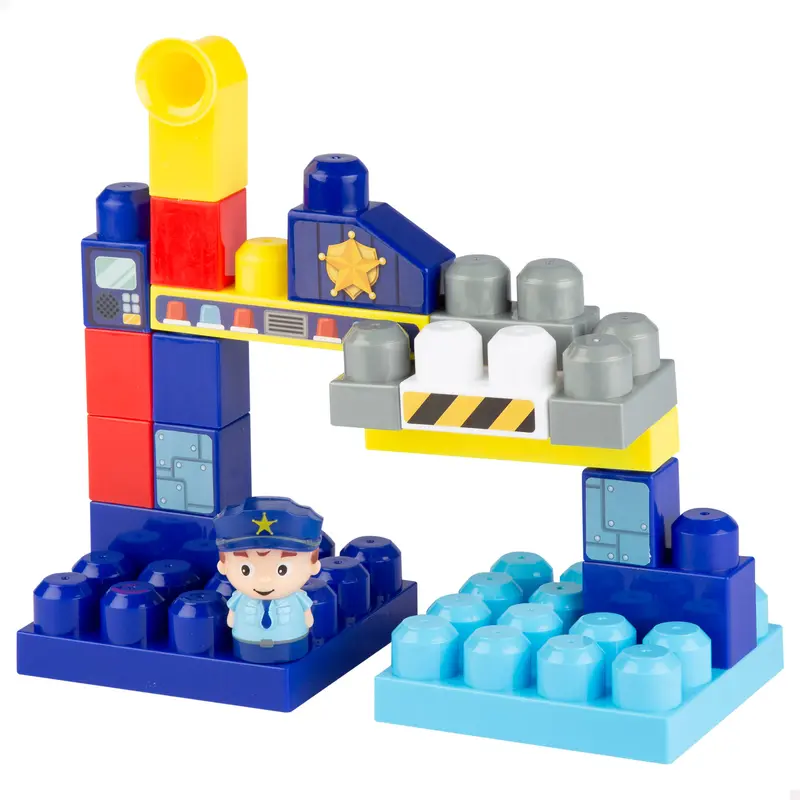 Juego bloques de construcción policía 20 piezas COLORBABY