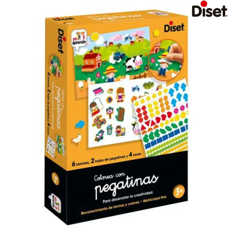 Juego colorea con gomets pegatinas Diset