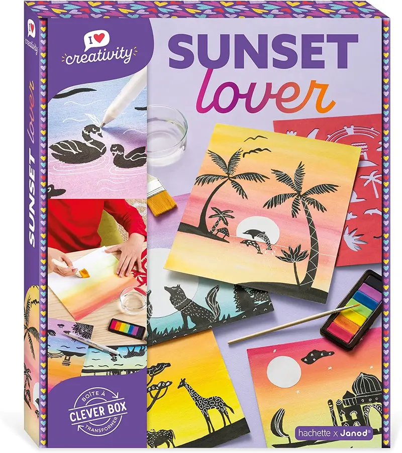Juego creativo Sunset Lover pintura con plantillas - Janod J07737