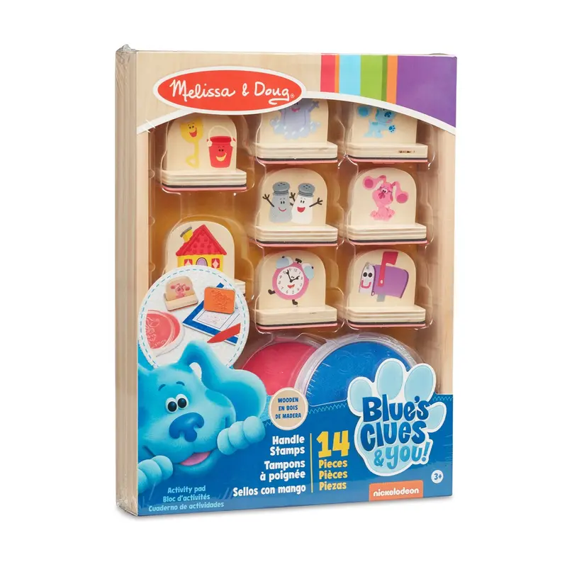 Juego de Actividades con Sellos de Madera Blue’s Clues & You – 14 Piezas | Set Creativo Infantil