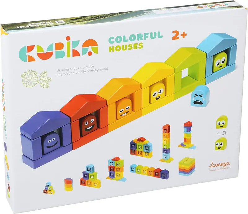 Juego de construcción casa de colores - Cubika 14866