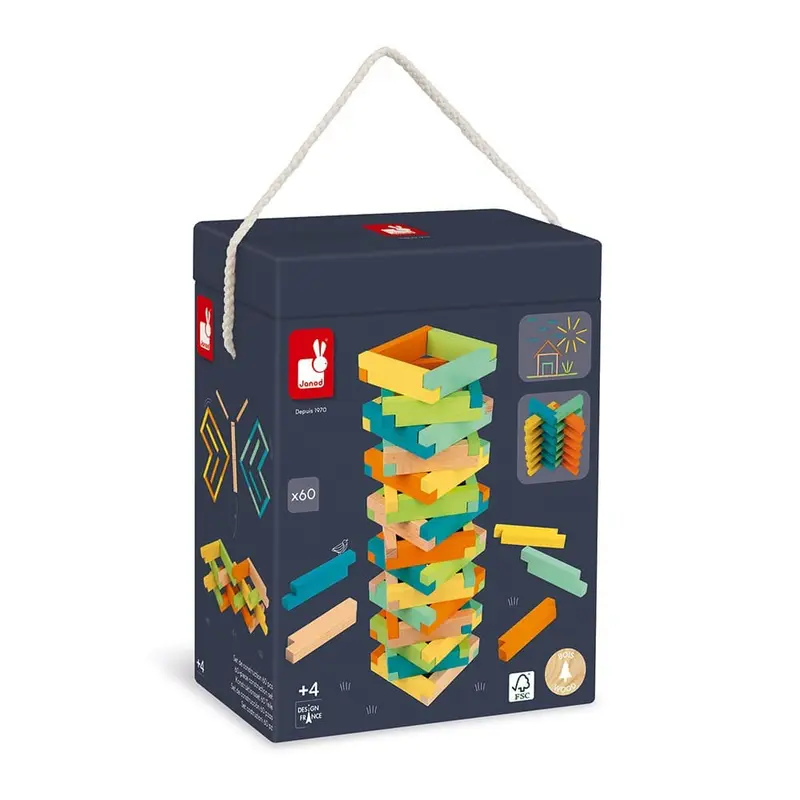 Juego de construcción de 60 piezas madera - Janod J08300