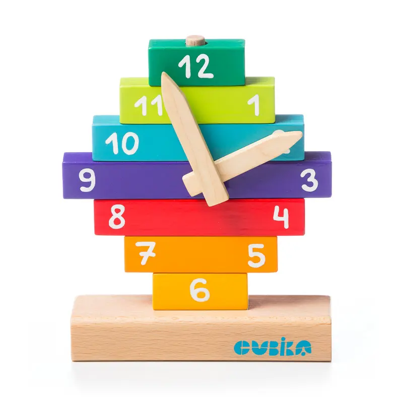 Juego de construcción de madera mi primer reloj - 14354 Cubika