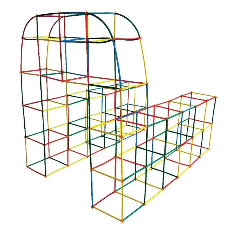 Juego de Construcción Tubos Engarzables 3D | 400 Piezas Multicolor | Amaya