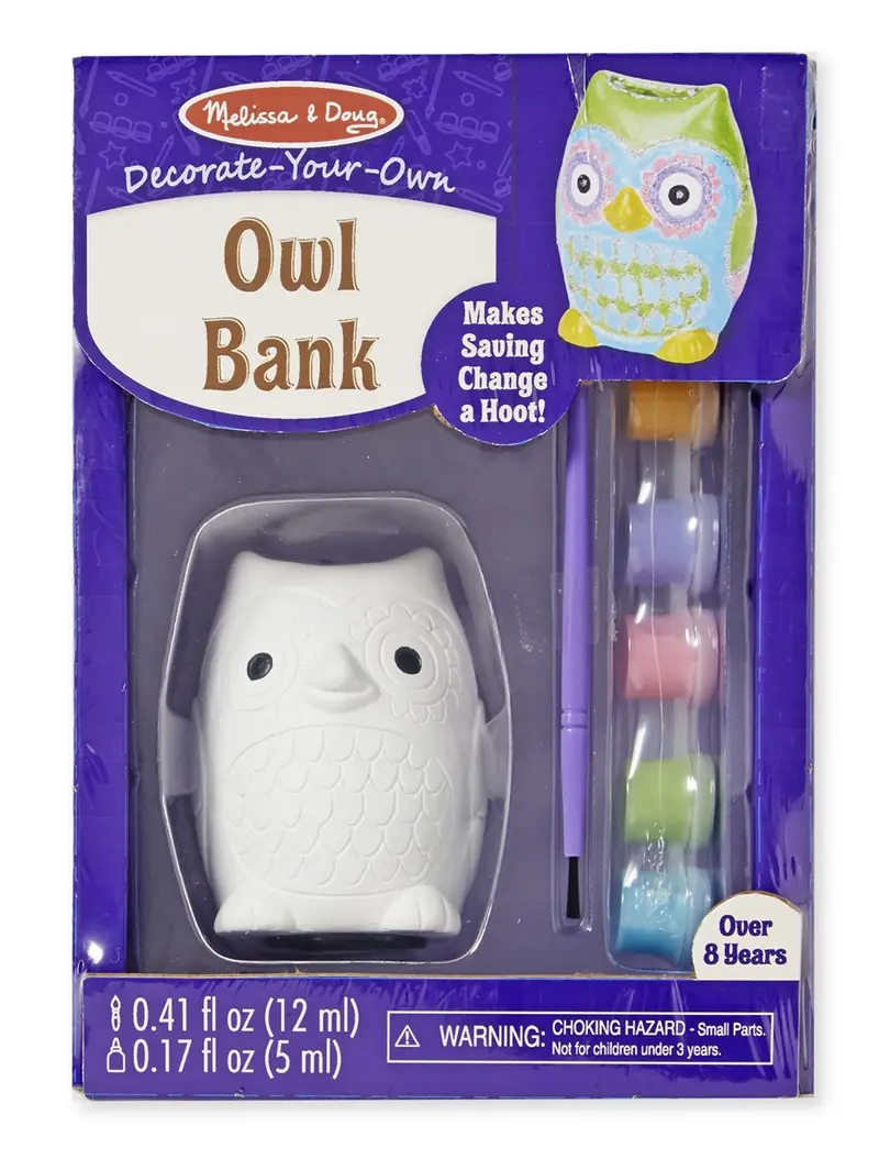 Juego de creatividad, decora a tu gusto búho hucha - melissa & doug