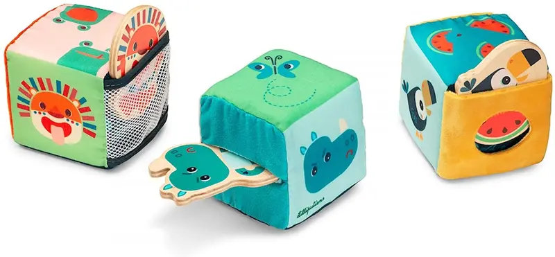 Juego de cubos infantiles para el escondite selva - Lilliputiens 83301
