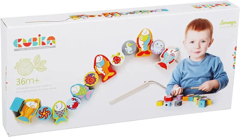 Juego de enhebrar los peces - Cubika 13647