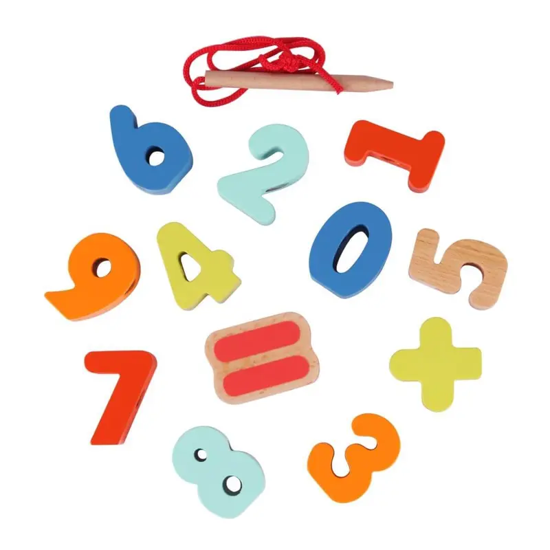 Juego de ensartar Números de madera
