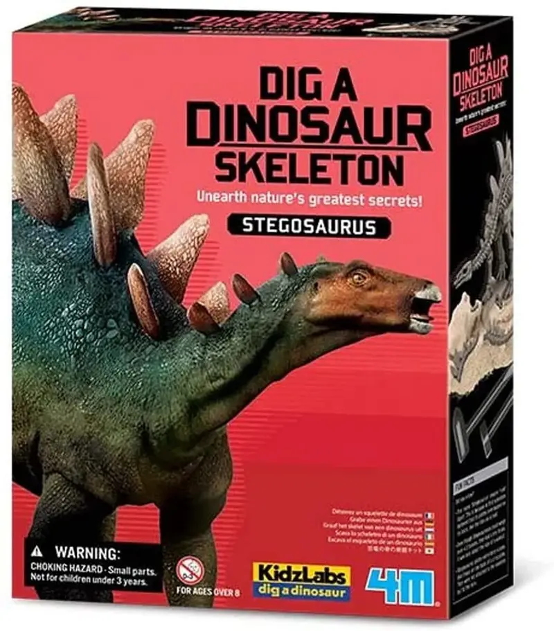 Juego de excavar dinosaurio esqueleto de stegosaurus - 4M 004M3229