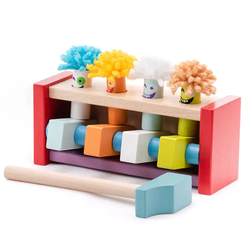 Juego de madera martillo payasos saltadores - Cubika 13746