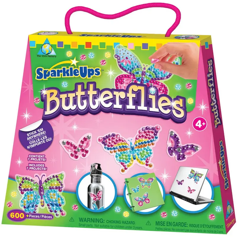 Juego de Manualidades con Pegatinas SparkleUps Butterflies - Orb Factory