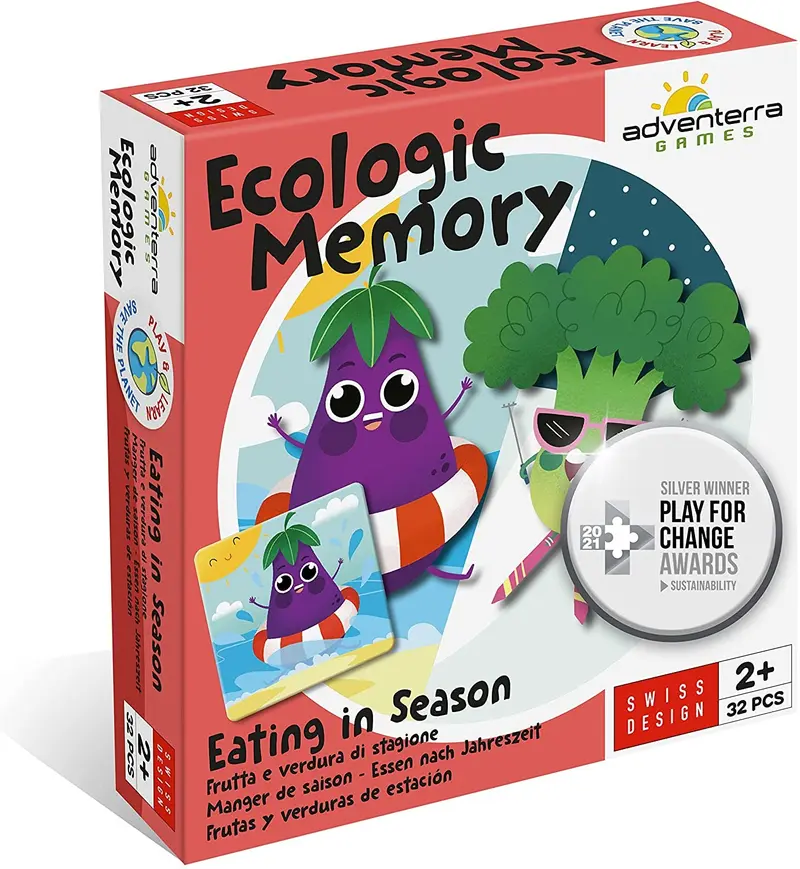 Juego de memoria ecologic frutas y verduras de estación - Adventerra Games