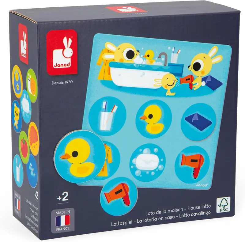 Juego de Memoria y Asociación - Mi primer Juego de Lotería La Casa - Janod 02620