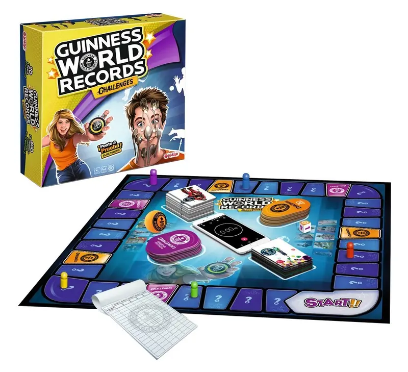 Juego de Mesa Guinness World Records - Ludilo - Retos y Preguntas Familiares