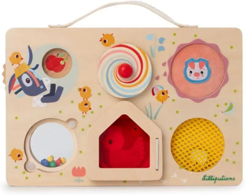 Juego de Motricidad Panel de Actividades - La Granja - Lilliputiens 83508