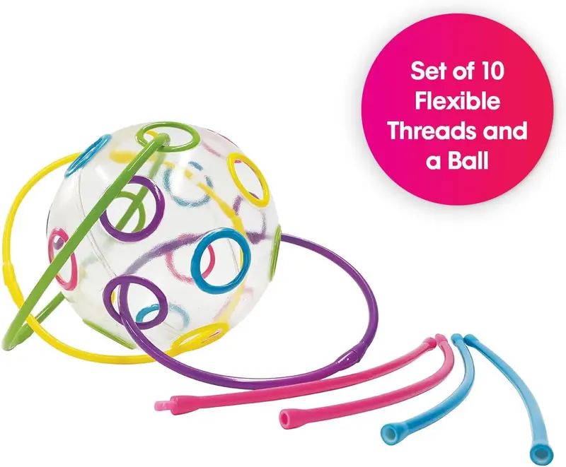 Juego de Motricidad - Thread-o-Ball - Bola con 10 Hilos Flexibles - Edushape