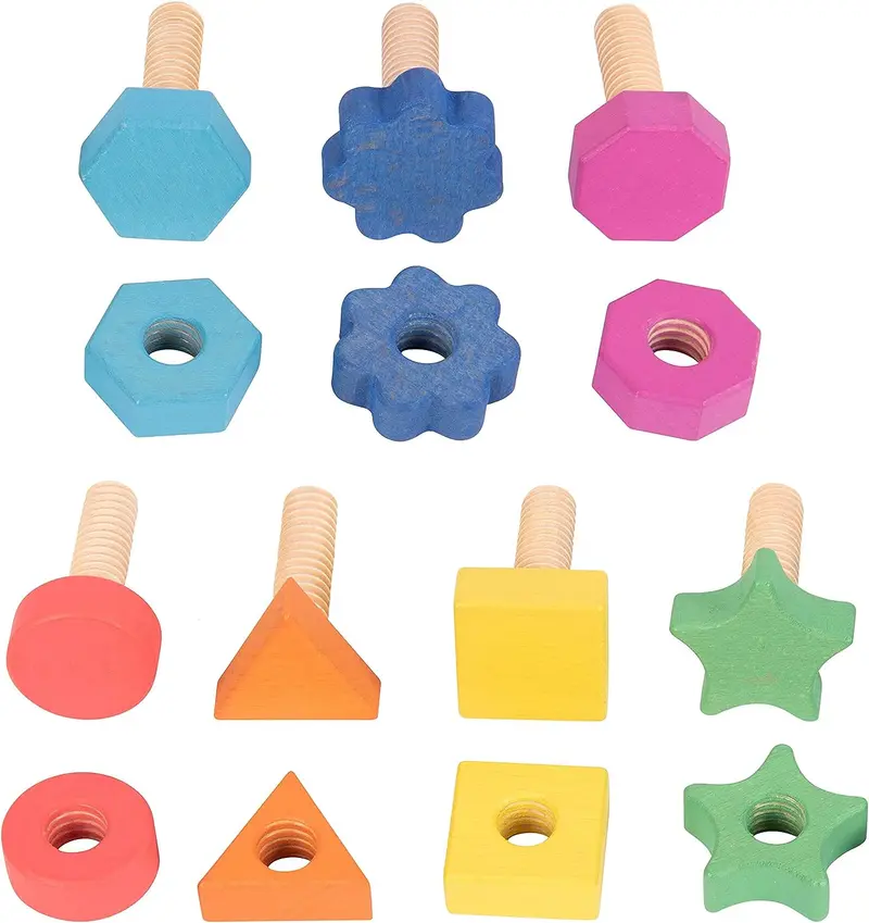 Juego de motricidad Tornillos y Tuercas de Madera Rainbow Wooden - Tickit