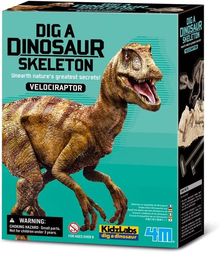 Juego de palentología para excavar el esqueleto de un Velociraptor - 4M 5613234-
