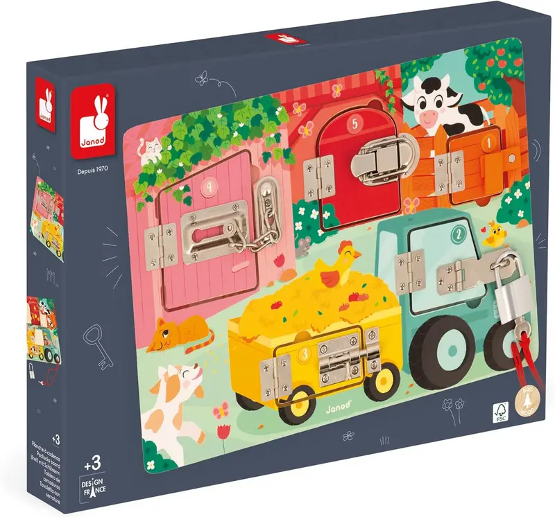 Juego Educativo Tablero de Cerraduras La Granja - Janod J07119