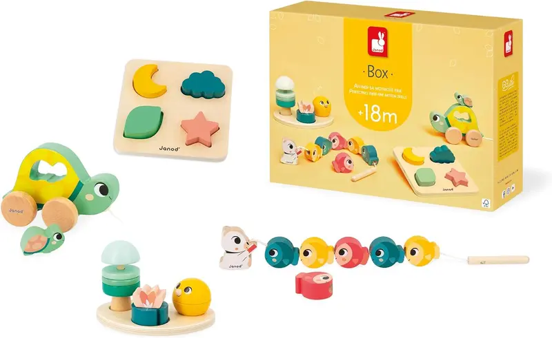 Juego Habilidades Motoras Finas niños +18meses - Caja con juegos de motricidad para niños +18 meses - Janod 04064
