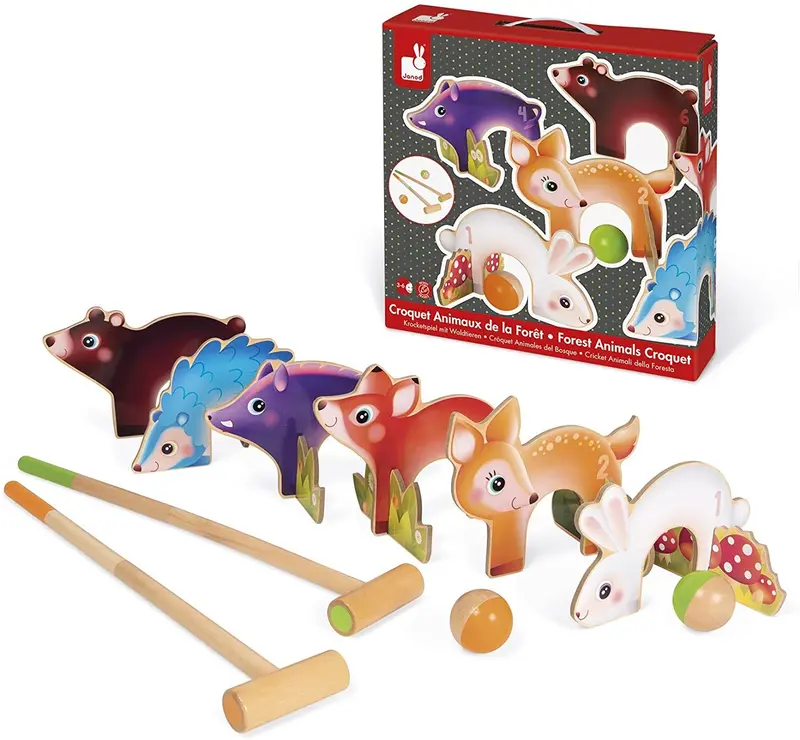 Juego infantil de croquet animales animales del bosques - janod j03207