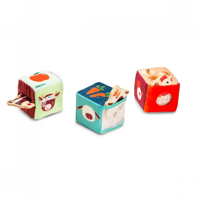 Juego infantil de cubos granja para escondite - Lilliputiens 83272