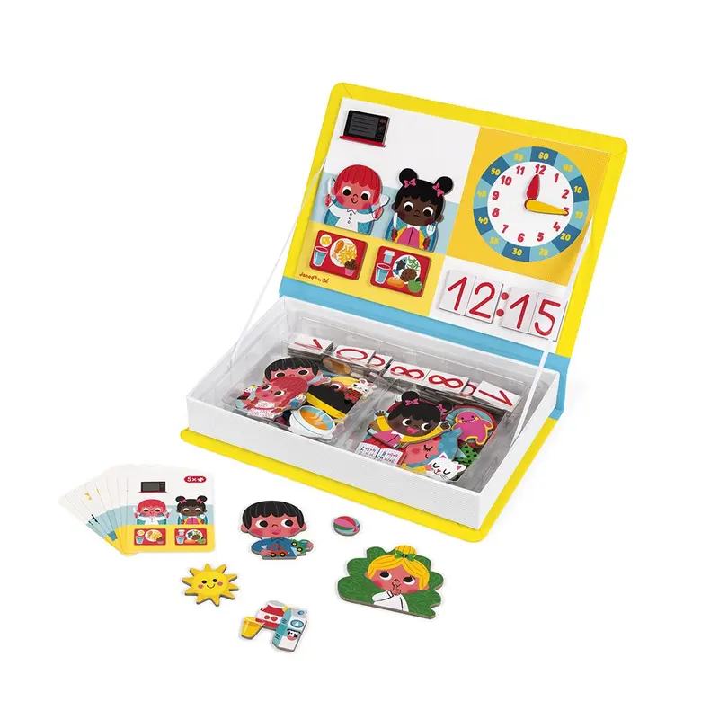 Juego magnético para aprender la hora magneti'book - janod j02724