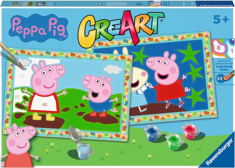 Juego para Pintar por números - Creart Peppa Pig - Ravensburger