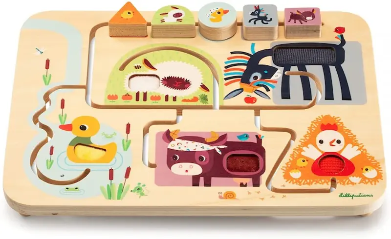 Juego sensorial granja laberinto - Lilliputiens 83339