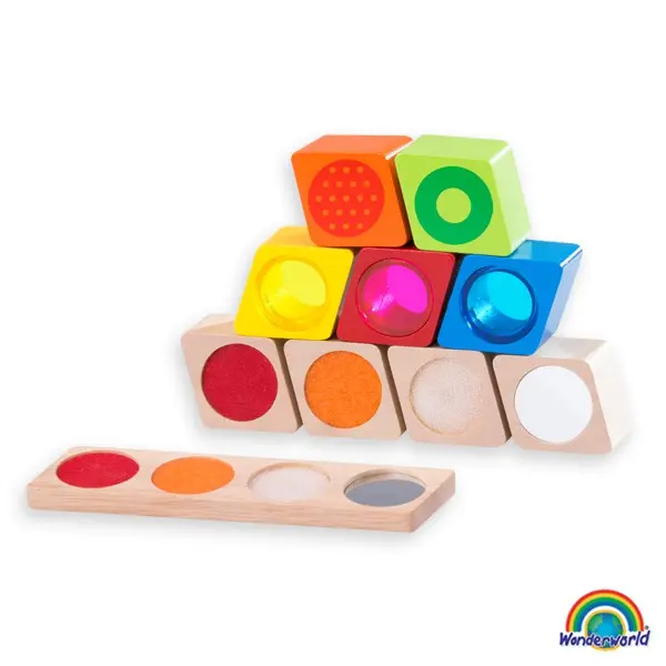 Juego sensorial para apilar y encajar wonder sensory block - wonderworld