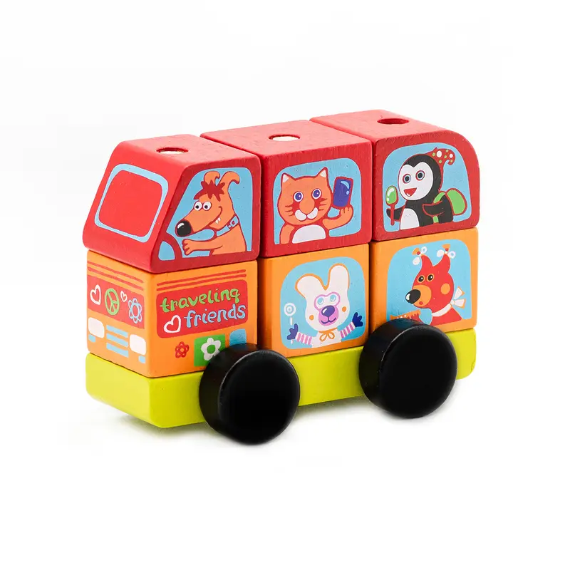 Juguete de madera Autobús Animales Felices - Cubika 13197