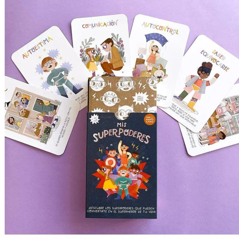 Kit 30 Tarjetas flashcard habilidades sociales SUPERPODERES